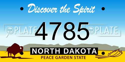 4785 North Dakota License Plate