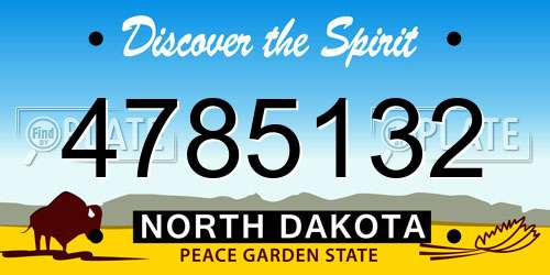 4785132 North Dakota License Plate