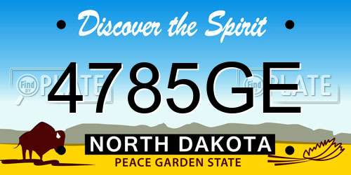 4785GE North Dakota License Plate