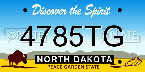 4785TG North Dakota License Plate