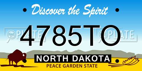 4785TO North Dakota License Plate
