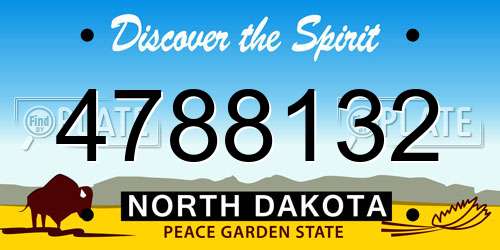 4788132 North Dakota License Plate