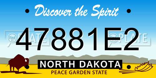 47881E2 North Dakota License Plate