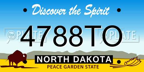 4788TO North Dakota License Plate