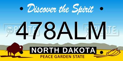 478ALM North Dakota License Plate