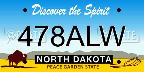 478ALW North Dakota License Plate