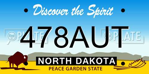 478AUT North Dakota License Plate