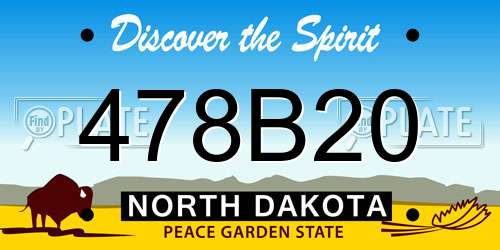478B20 North Dakota License Plate