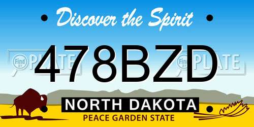 478BZD North Dakota License Plate