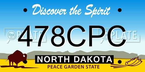 478CPC North Dakota License Plate