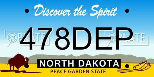 478DEP North Dakota License Plate