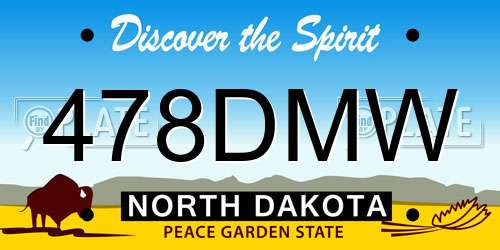 478DMW North Dakota License Plate