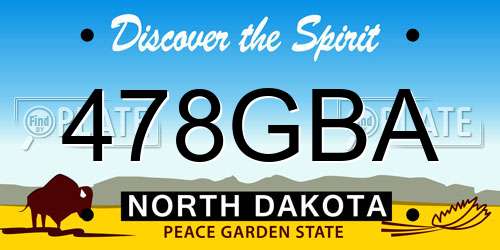 478GBA North Dakota License Plate