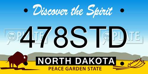 478STD North Dakota License Plate