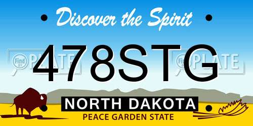 478STG North Dakota License Plate