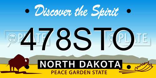 478STO North Dakota License Plate