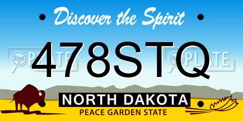 478STQ North Dakota License Plate