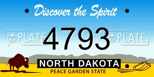 4793 North Dakota License Plate