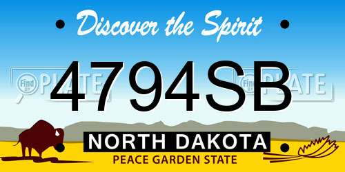 4794SB North Dakota License Plate