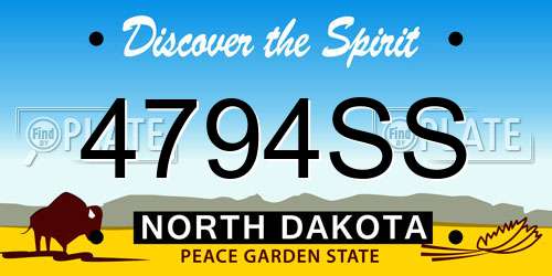 4794SS North Dakota License Plate