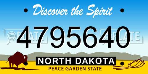 4795640 North Dakota License Plate