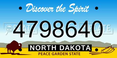 4798640 North Dakota License Plate