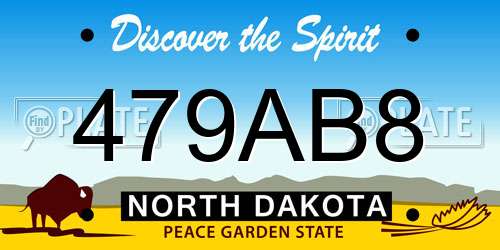 479AB8 North Dakota License Plate