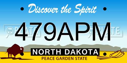 479APM North Dakota License Plate