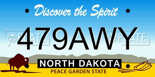 479AWY North Dakota License Plate