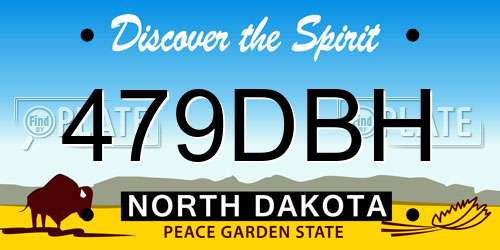 479DBH North Dakota License Plate