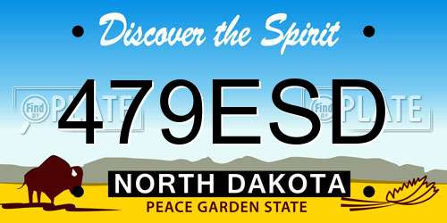479ESD North Dakota License Plate
