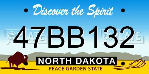47BB132 North Dakota License Plate
