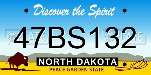 47BS132 North Dakota License Plate