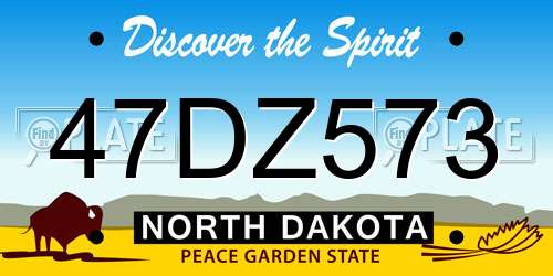 47DZ573 North Dakota License Plate