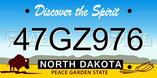 47GZ976 North Dakota License Plate