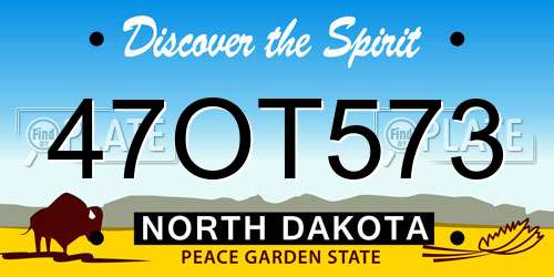 47OT573 North Dakota License Plate