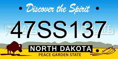 47SS137 North Dakota License Plate