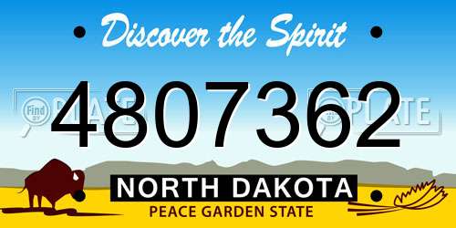 4807362 North Dakota License Plate