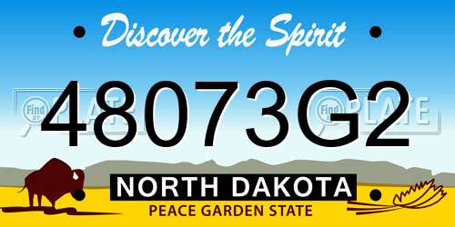 48073G2 North Dakota License Plate