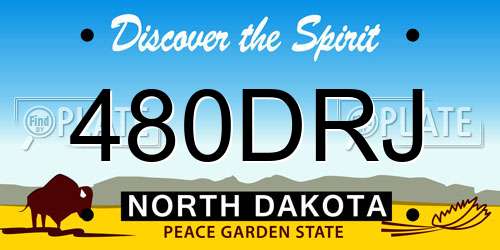 480DRJ North Dakota License Plate