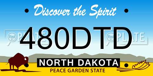480DTD North Dakota License Plate