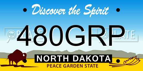 480GRP North Dakota License Plate