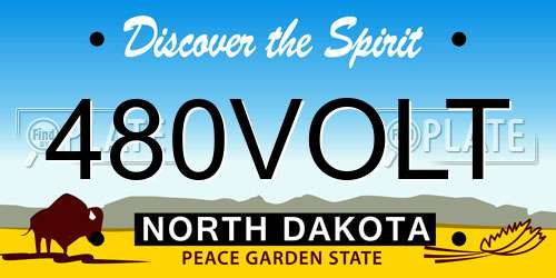 480VOLT North Dakota License Plate