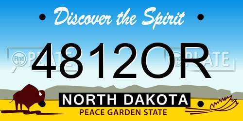 4812OR North Dakota License Plate