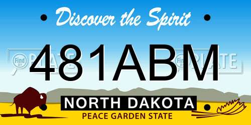 481ABM North Dakota License Plate