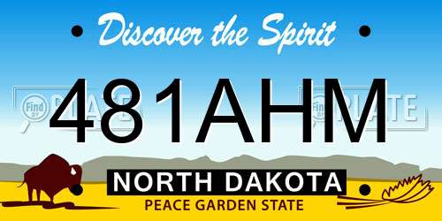 481AHM North Dakota License Plate