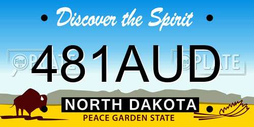 481AUD North Dakota License Plate