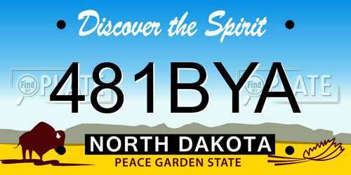 481BYA North Dakota License Plate