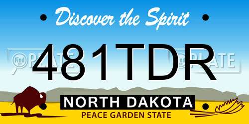 481TDR North Dakota License Plate