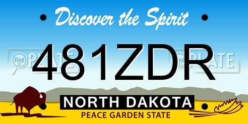 481ZDR North Dakota License Plate